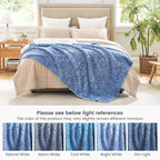 Cozy Bliss Luxury Sherpa Throw Blanket for Couch, Premium Reversible Plush Thick Throw, Warm Cozy Soft Blanket for Home and Gifts (Mottled Navy Blue, 50" x 60")