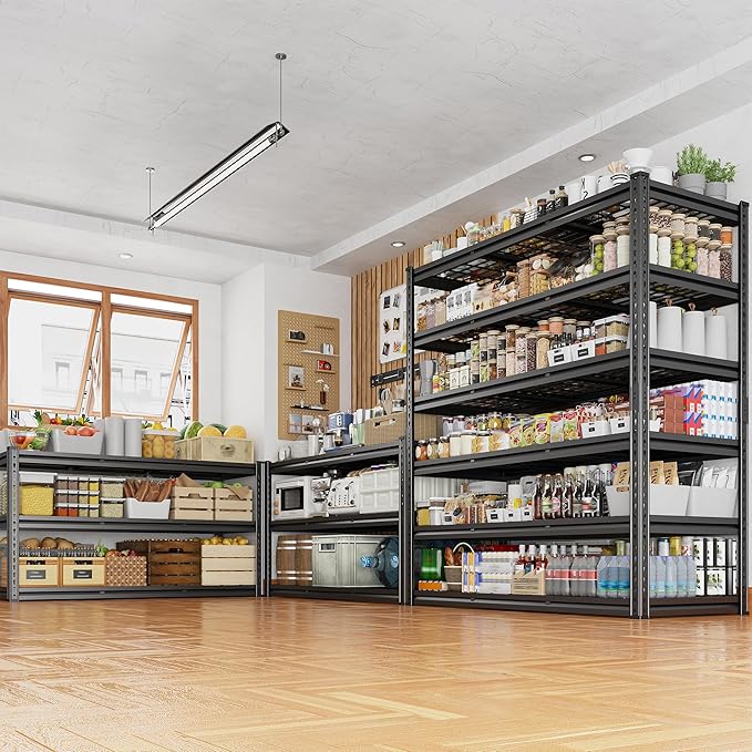 REIBII 3600LBS Garage Shelving 78" H Shelves for Garage Storage Metal Storage Shelves 6 Tier Adjustable Shelving Unit for Basement Warehouse Pantry 48" W X 24" D X 78" H