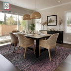 RUGSURE Washable Area Rug - 1/6 Thick - Stain & Water Resistant Non-Slip - Resistant Rug for Living Room, Bedroom, Nursery, Pet & Child Friendly, Vintage Charm Area Rugs (Burgundy, 4' x 6')