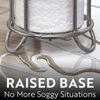 BROOKSTONE, Chrome Toilet Paper Holder, Freestanding Bathroom Tissue Organizer, Minimalistic Storage Solution, Stylish Design [Holds MEGA Rolls]