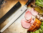Dalstrong Extra-Long Slicing Knife - 14 inch - Gladiator Series Elite - Premium High Carbon German Steel - Black G10 Handle - Carving Knife Gift- Slicer, BBQ, Brisket - Sheath Included - NSF Certified