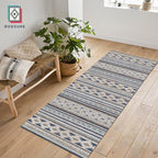 RUGSURE Washable Area Rugs 2'6'' x 8' - 1/6 Thick - Moroccan-Inspired -Stain & Water Resistant Non-Slip - Resistant Rug for Living Room, Bedroom, Nursery, Pet & Child Friendly (Blue and Brown)