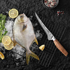 Fillet Knife 7 Inch, Precision Boning Knife for Efficient Meat Cutting and Boning， Boning Knife in high Carbon Steel