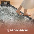 4' x 6' Washable Area Rug - Low Pile Soft Vintage Indoor Rug for Living, Dining or Bedroom - Lightweight Carpet with Non-Slip Backing - Foldable for Easy Placement, Blackish