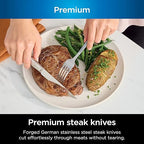 Ninja K62012 Foodi NeverDull Premium 12-Piece German Stainless Steel Knife System with Built-in Sharpener, Stainless Steel/Black