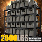 PrimeZone Heavy Duty Storage Shelves - 48" W X 18" D X 72" H Adjustable Garage Wire Shelving Unit, 5 Tier Industrial Metal Shelf Standing Utility Rack for Warehouse, Pantry, Basement, Black