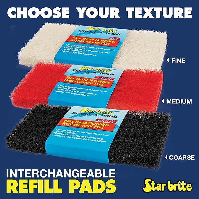 STAR BRITE Flexible Head Scrubber Replacement (Medium) (Red) (040126)