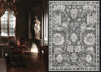 RUGSURE Washable Area Rugs - Perfect for Living Room, Bedroom, Kids Room, Nursery - Stain & Water Resistant Non-Slip, Pet & Child Friendly, Vintage Tribal Area Rugs (Grey, 9' x 12')