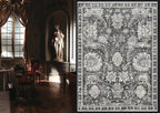 RUGSURE Washable Area Rugs - Perfect for Living Room, Bedroom, Kids Room, Nursery - Stain & Water Resistant Non-Slip, Pet & Child Friendly, Vintage Tribal Area Rugs (Grey, 4' x 6')