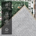 Vintage 5' x 7' Washable Area Rug - Stylish Indoor Rug for Living, Dining or Bedroom - Lightweight Carpet with Non-Slip Backing - Foldable for Easy Placement and Maintenance - Green