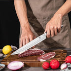 WILDMOK Carving Knife 8 Inch, Profession Meat Cutting Knife, German Stainless Steel BBQ Knife with Ergonomic Handle, Gifts Packed