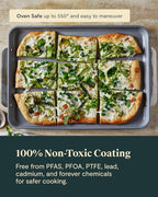 Caraway Non-Stick Ceramic Baking Sheet Duo - Naturally Slick Ceramic Coating - Non-Toxic, PTFE & PFOA Free - 18 x 13" Large & 15 x 10" Medium - Black