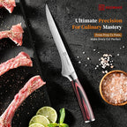 KEEMAKE Fillet Knife 6 Inch, Super Sharp Boning Knife High Carbon Stainless Steel Deboning Knives for Meat Cutting, Fish Knive with Ergonomic Pakkawood Handle with Gift Box