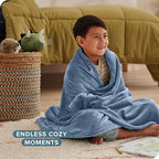 Bare Home Fleece Blanket - Kid Size - Ultra-Soft Lightweight for Bed, Sofa, and Couch - Luxury Microplush - Cozy Warm Blanket (Kid, Coronet Blue)