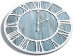 1st owned Wall Clocks for Living Room Decor,16" Vintage,Round Silent Non Ticking,Black Metal,Modern Wood Clocks for Home Bedroom,Kitchen,Garden,Office,Cafe,Modern Wall Decoration -Roman Numerals