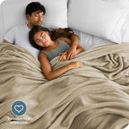 Bare Home Fleece Blanket - Giant Size - Ultra-Soft Lightweight for Bed, Sofa, and Couch - Luxury Microplush - Cozy Warm Blanket (Giant, Oyster)