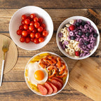 C CREST 30oz White Glass Bowl Set of 6, Perfect for Soup, Cereal, Ramen, Oatmeal, Fruit, Salad, Rice Bowls, Great for Breakfast, Lunch & Dinner