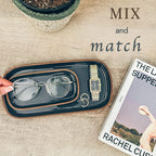 Mora Ceramic Decorative Tray - Rectangle 6.4in Dish for Jewelry, Perfume, Makeup, Accessories, Candle, in The Bathroom Vanity, Bedside, or Kitchen Counter. Cute Organizers - Black