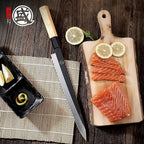 MITSUMOTO SAKARI 10 Inch Sashimi Knife, Single-Bevel Japanese Knife with Tungsten Alloy Steel, for Professional Sushi Cutting & Fish Filleting