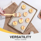 Jelly Roll Pan 15x10 - HONGBAKE Commercial Cookie Sheets for Baking with Diamond Texture Surface, 57% Thicker Carbon Steel Baking Sheet for Oven, Nonstick Cooking Tray