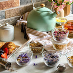 16pc Set of Small Glass Bowls with Airtight Lids - 8oz Stackable Custard Cups - 8 Clear Mise en Place Food Prep Bouillon Cups & Mixing Bowls + 8 Lids for Sauces Dips, Nuts Oats, Candy Dessert, Cereal.