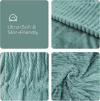 Electric Heated Blanket 50"x60" Throw Size with Cozy Flannel, 6 Heat Settings & 3 Hours Auto Off, Soft & Cozy Warming Throw for Home, Office, or Bed, Machine Washable, Bean Green