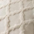 Set of 2 Soft Moroccan Throw Pillow Covers 18x18 Inch Plush Boho Decorative Pillow Cover Accent Cushion Case for Couch Sofa Bed, Beige