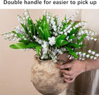 6 Inch Ceramic Vase, Terracotta Flower Vases, Vintage Porcelain Vase for Home Decor, Decorative Farmhouse Vase with hadle for Home Decor, Living Room, Shelf Decor, Farmhouse, Table, Lyeec