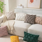 Set of 2 Soft Moroccan Throw Pillow Covers 18x18 Inch Plush Boho Decorative Pillow Cover Accent Cushion Case for Couch Sofa Bed, Deep Grey