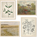 SIGNWIN Poster Bathroom Decor 8"x10"x 4, Wall Art Room Decor Multicolor for Living Room, Bedroom, Office Autumn Spring Rustic Flower Landscape Classic Vintage Retro Illustrations