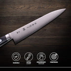 Kagayaki CarboNext Japanese Chef’s Knife, KC-2ES Professional Petty Knife, High Carbon Tool Steel Pro Kitchen Knife with Ergonomic Pakka Wood Handle, 5.9 inch