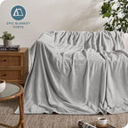 Bare Home Fleece Blanket - Giant Size - Ultra-Soft Lightweight for Bed, Sofa, and Couch - Luxury Microplush - Cozy Warm Blanket (Giant, Light Grey)