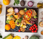 AZRHOM Large End Grain Walnut Wood Cutting Board 17x13x1.5 in Thick Butcher Block for Kitchen with Non-slip Mats Juice Groove & Handles (Gift Box)