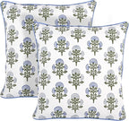 Ridhi Modern Farmhouse Pillow Covers Decorative Cotton Throw Pillow Covers Set of 2 Taupe Cushion Covers with Piping for Couch Sofa Bed Living Room Spring Home Decor 20x20