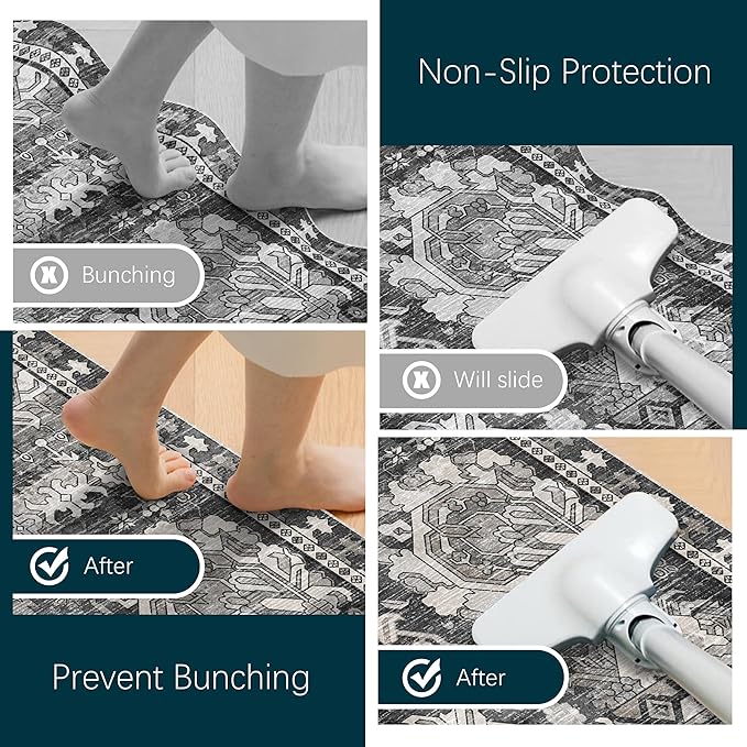 RUGSURE Rug Gripper Pad for Hardwood Floors & Tile Floor - Non Slip Area Rug Pads - Under Carpet Anti Skid Mat - Non Skid Rug Backing, 8x10 Ft