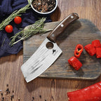 Nakiri Knife, 5.5" - High Carbon Stainless Steel Blade Usuba-Knive, for Cooking, Chopping, Full Tang, Ergonomic Ash Wood Handles, with Leather Sheath