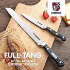 Gioventù Serrated Bread knife 10 inch - Ultra sharp Bread Slicing Knife Forged from German Stainless Steel 5Cr15Mov, HRC58, Full Tang kitchen bread knife for Homemade, Crusty&Soft Bread