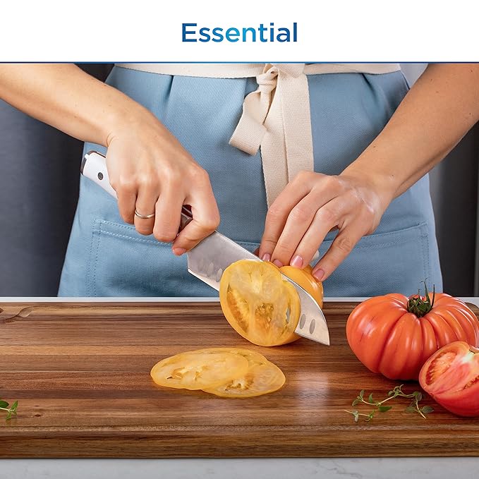 Ninja K12007WHBN NeverDull 7-Piece Prep Knife System, Essential, High Carbon Stainless Steel, Built-in Sharpener, White