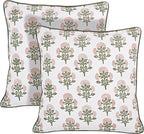 Ridhi Modern Farmhouse Pillow Covers Decorative Cotton Throw Pillow Covers Set of 2 Taupe Cushion Covers with Piping for Couch Sofa Bed Living Room Spring Home Decor 20x20