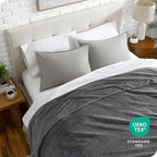 Bare Home Textured Fleece Blanket - Twin/Twin Extra Long - Ultra-Soft Lightweight for Bed, Sofa, and Couch - Luxury Microplush - Cozy Warm Blanket (Twin/Twin XL, Chevron Grey)