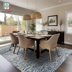 RUGSURE Washable Area Rug - 1/6 Thick - Stain & Water Resistant Non-Slip - Resistant Rug for Living Room, Bedroom, Nursery, Pet & Child Friendly, Vintage Charm Area Rugs (Grey+LightTeal, 6' x 9')