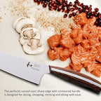 NAGOMI] 8 inch Chef Knife | Stainless Steel HRC58 Professional Japanese Kitchen Cooking Knife with Ergonomic Handle for Thick Meat and Fish | Stylish Gift Box