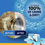 Washing Machine Cleaner Tablets 24 Pack - Deep Cleaning Tablets for Front & Top Load, Works With HE Washers, Removes Residue, Odor & Pet Hair - 12 Month Supply of Washer Cleaner Descalers, Septic Safe