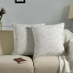 Ridhi Modern Farmhouse Pillow Covers Decorative Cotton Throw Pillow Covers Set of 2 Taupe Cushion Covers with Piping for Couch Sofa Bed Living Room Spring Home Decor 18x18