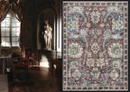 RUGSURE Washable Area Rugs - Perfect for Living Room, Bedroom, Kids Room, Nursery - Stain & Water Resistant Non-Slip, Pet & Child Friendly, Vintage Tribal Area Rugs (Burgundy and Blue, 3' x 5 ')