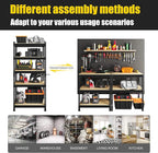 PrimeZone Storage Shelves, 27.5" W X 12" D X 59" H Adjustable Metal Heavy Duty Garage Shelving Unit, 5 Tier Industrial Standing Utility Rack Organizer for Warehouse, Pantry, Kitchen, Basement, Black