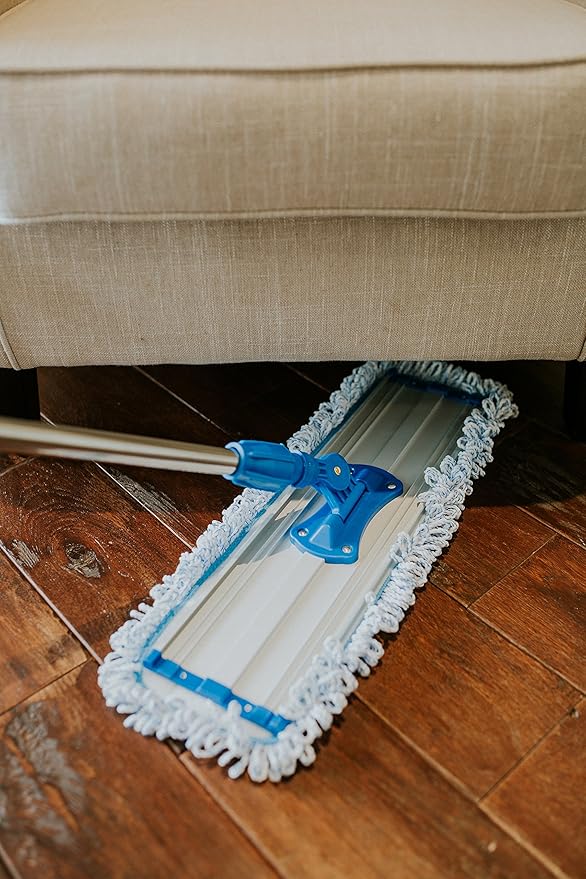 Zflow 18" Microfiber Dust Mop Pads 2-Pack - Premium Commercial Grade Washable Pads (18", Blue)