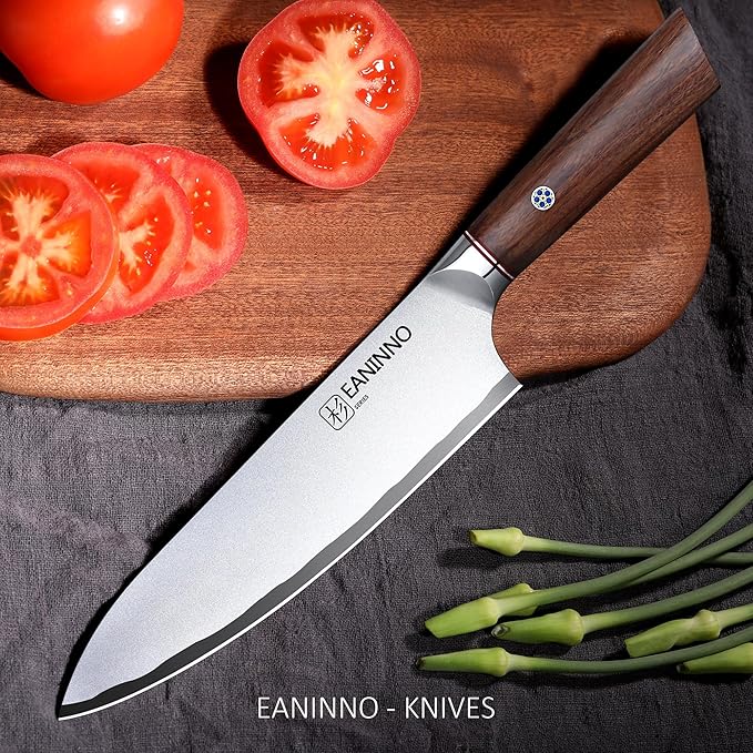 Chef Knife 8 inch Sharp Kitchen Knife, Japanese High Carbon Stainless Steel Cutting Chefs Knife Professional for Meat Vegetable with Bubinga Wood Handle