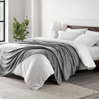 Bare Home Polar Fleece Blanket - King Blanket - Heathered Light Grey - Warm & Cozy - Premium Fleece - Throw for Bed, Camping, and Travel - Lightweight (King, Heathered Light Grey)