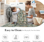 RUGSURE Washable Area Rugs - Perfect for Living Room, Bedroom, Kids Room, Nursery - Stain & Water Resistant Non-Slip, Pet & Child Friendly, Vintage Tribal Area Rugs (Green, 2'6'' x 8')